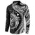 Aloha Hawaii Hammerhead Shark Button Sweatshirt Black Kakau and Polynesian Tattoo LT03