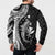 Aloha Hawaii Hammerhead Shark Button Sweatshirt Black Kakau and Polynesian Tattoo LT03