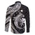 Aloha Hawaii Hammerhead Shark Family Matching Off Shoulder Short Dress and Hawaiian Shirt Black Kakau and Polynesian Tattoo LT03