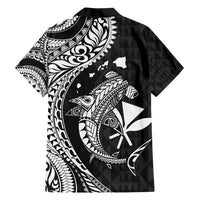 Aloha Hawaii Hammerhead Shark Family Matching Summer Maxi Dress and Hawaiian Shirt Black Kakau and Polynesian Tattoo LT03 - Polynesian Pride
