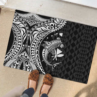 Aloha Hawaii Hammerhead Shark Rubber Doormat Black Kakau and Polynesian Tattoo LT03