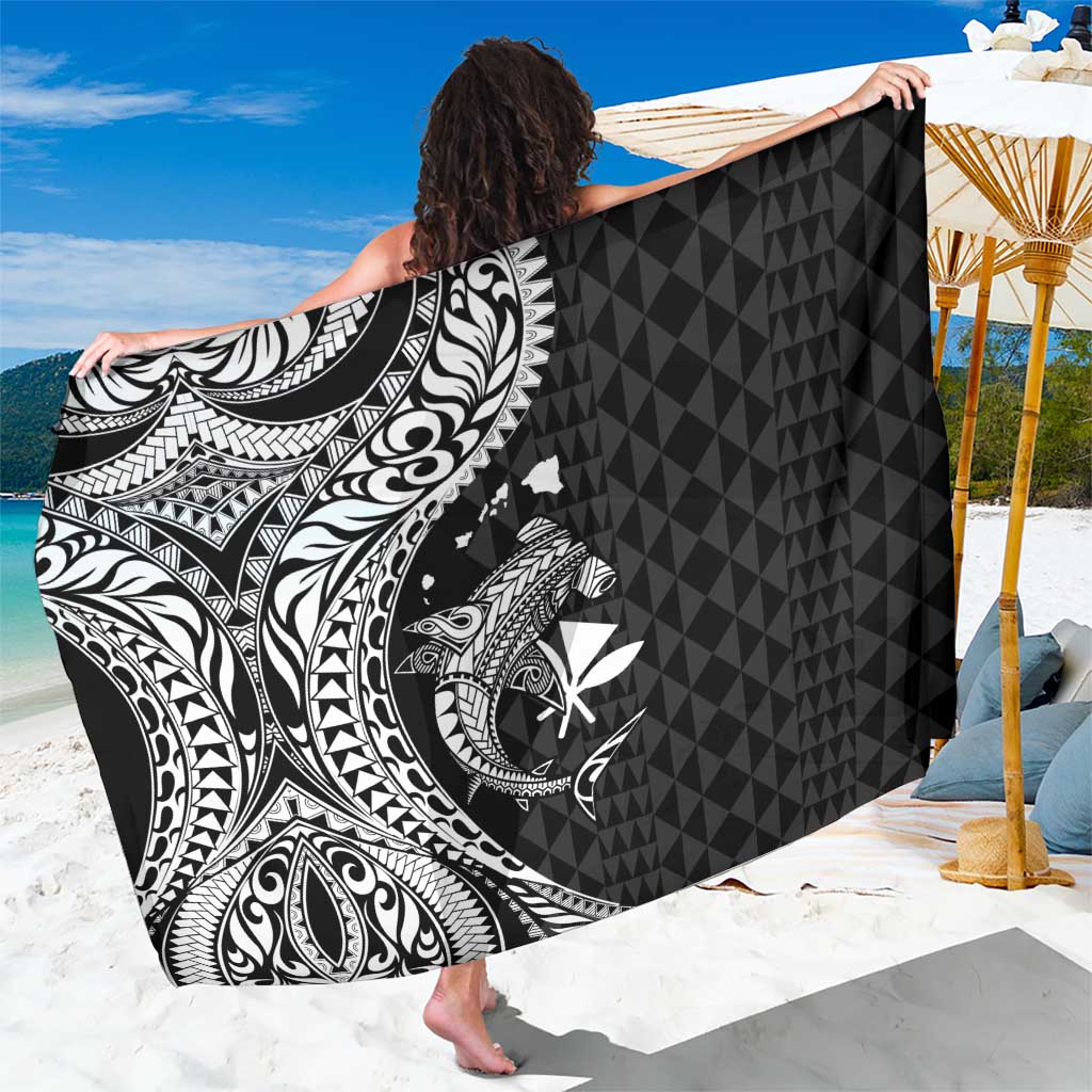 Aloha Hawaii Hammerhead Shark Sarong Black Kakau and Polynesian Tattoo LT03 One Size 44 x 66 inches Black - Polynesian Pride
