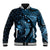 Aloha Hawaii Hammerhead Shark Baseball Jacket Blue Kakau and Polynesian Tattoo LT03