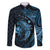 Aloha Hawaii Hammerhead Shark Family Matching Mermaid Dress and Hawaiian Shirt Blue Kakau and Polynesian Tattoo LT03