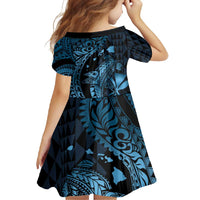 Aloha Hawaii Hammerhead Shark Family Matching Tank Maxi Dress and Hawaiian Shirt Blue Kakau and Polynesian Tattoo LT03 - Polynesian Pride
