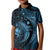 Aloha Hawaii Hammerhead Shark Kid Polo Shirt Blue Kakau and Polynesian Tattoo LT03