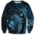 Aloha Hawaii Hammerhead Shark Sweatshirt Blue Kakau and Polynesian Tattoo LT03