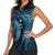 Aloha Hawaii Hammerhead Shark Women Sleeveless Polo Shirt Blue Kakau and Polynesian Tattoo LT03