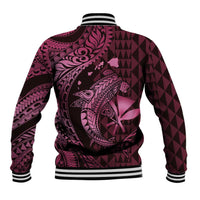 Aloha Hawaii Hammerhead Shark Baseball Jacket Pink Kakau and Polynesian Tattoo LT03