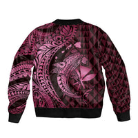 Aloha Hawaii Hammerhead Shark Bomber Jacket Pink Kakau and Polynesian Tattoo LT03