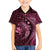 Aloha Hawaii Hammerhead Shark Family Matching Off Shoulder Short Dress and Hawaiian Shirt Pink Kakau and Polynesian Tattoo LT03