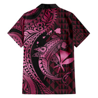Aloha Hawaii Hammerhead Shark Family Matching Tank Maxi Dress and Hawaiian Shirt Pink Kakau and Polynesian Tattoo LT03 - Polynesian Pride