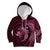 Aloha Hawaii Hammerhead Shark Kid Hoodie Pink Kakau and Polynesian Tattoo LT03