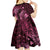 Aloha Hawaii Hammerhead Shark Kid Short Sleeve Dress Pink Kakau and Polynesian Tattoo LT03