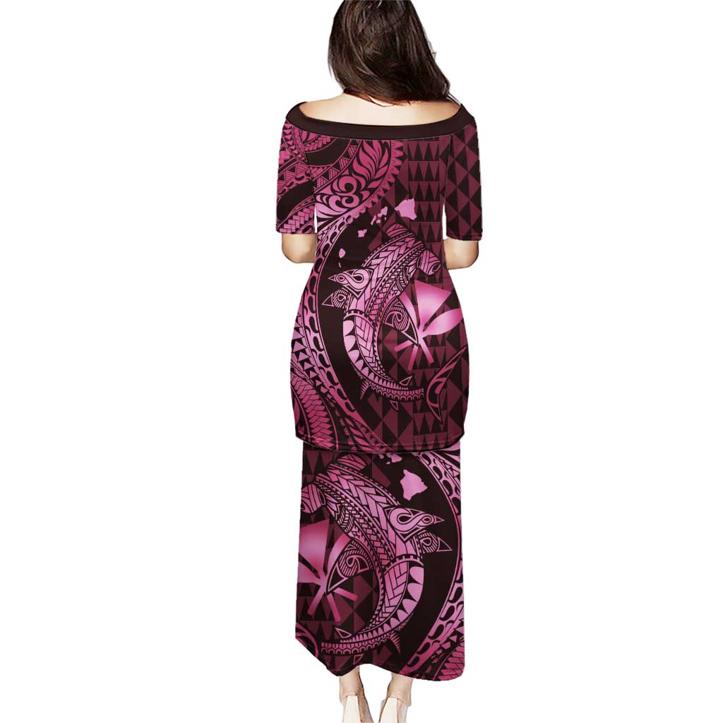 Aloha Hawaii Hammerhead Shark Puletasi Pink Kakau and Polynesian Tattoo LT03