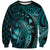 Aloha Hawaii Hammerhead Shark Sweatshirt Turquoise Kakau and Polynesian Tattoo LT03
