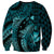 Aloha Hawaii Hammerhead Shark Sweatshirt Turquoise Kakau and Polynesian Tattoo LT03