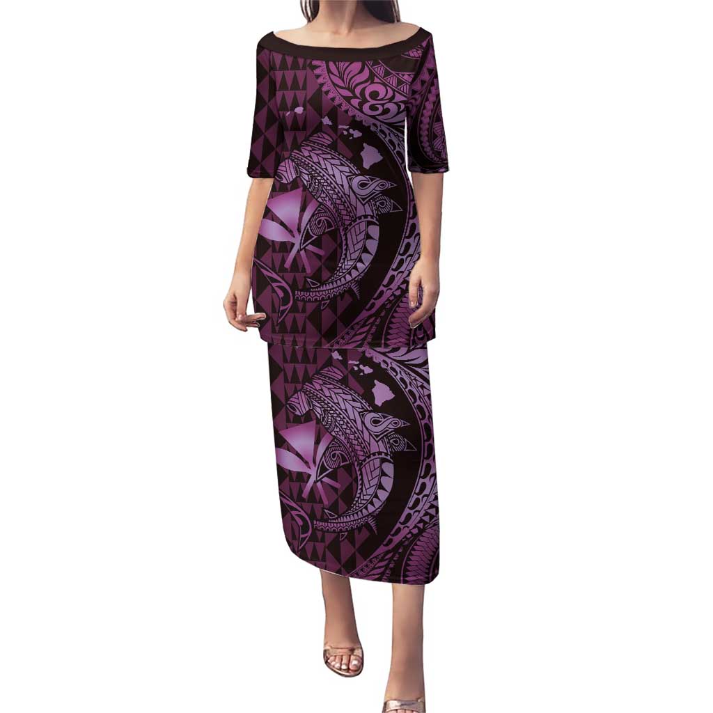 Aloha Hawaii Hammerhead Shark Puletasi Purple Kakau and Polynesian Tattoo LT03
