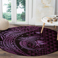 Aloha Hawaii Hammerhead Shark Round Carpet Purple Kakau and Polynesian Tattoo LT03 - Polynesian Pride