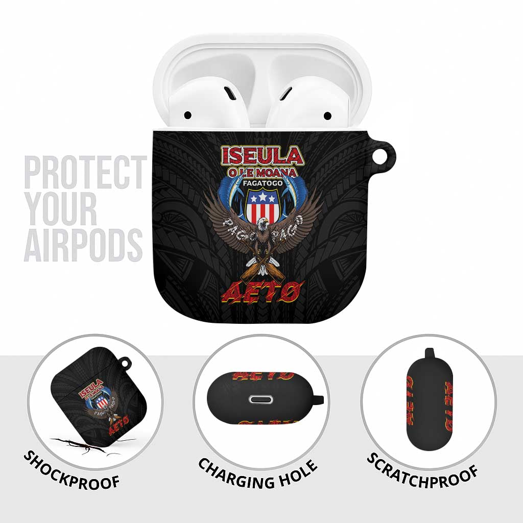 American Samoa Fautasi AirPods Case Pago Pago Aeto and Iseula o le Moana of Fagatogo Black Color - Polynesian Pride