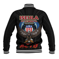 American Samoa Fautasi Baseball Jacket Pago Pago Aeto and Iseula o le Moana of Fagatogo Black Color - Polynesian Pride