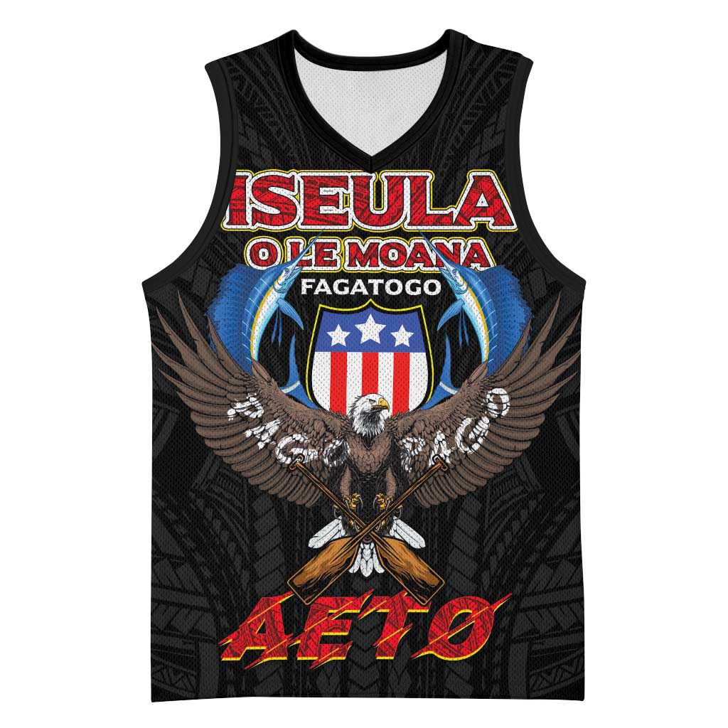 American Samoa Fautasi Basketball Jersey Pago Pago Aeto and Iseula o le Moana of Fagatogo Black Color LT03 Unisex Black - Polynesian Pride