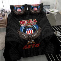 American Samoa Fautasi Bedding Set Pago Pago Aeto and Iseula o le Moana of Fagatogo Black Color - Polynesian Pride