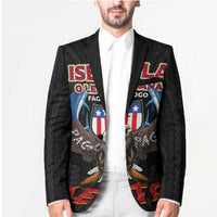 American Samoa Fautasi Blazer Pago Pago Aeto and Iseula o le Moana of Fagatogo Black Color - Polynesian Pride