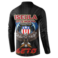 American Samoa Fautasi Button Sweatshirt Pago Pago Aeto and Iseula o le Moana of Fagatogo Black Color - Polynesian Pride