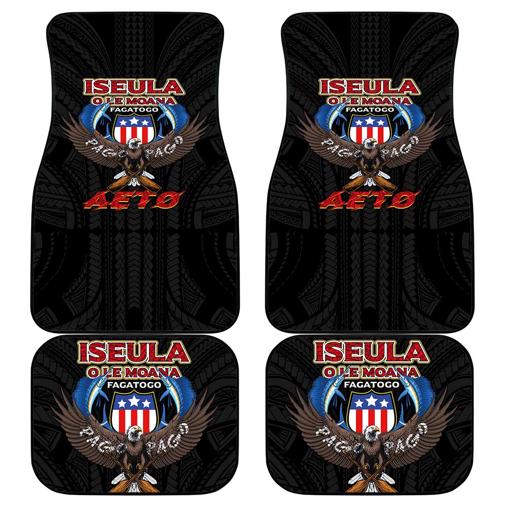 American Samoa Fautasi Car Mats Pago Pago Aeto and Iseula o le Moana of Fagatogo Black Color - Polynesian Pride