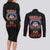 American Samoa Fautasi Couples Matching Long Sleeve Bodycon Dress and Long Sleeve Button Shirt Pago Pago Aeto and Iseula o le Moana of Fagatogo Black Color - Polynesian Pride