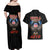 American Samoa Fautasi Couples Matching Off Shoulder Maxi Dress and Hawaiian Shirt Pago Pago Aeto and Iseula o le Moana of Fagatogo Black Color - Polynesian Pride
