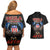 American Samoa Fautasi Couples Matching Off Shoulder Short Dress and Hawaiian Shirt Pago Pago Aeto and Iseula o le Moana of Fagatogo Black Color - Polynesian Pride