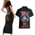 American Samoa Fautasi Couples Matching Short Sleeve Bodycon Dress and Hawaiian Shirt Pago Pago Aeto and Iseula o le Moana of Fagatogo Black Color - Polynesian Pride
