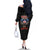 American Samoa Fautasi Family Matching Off The Shoulder Long Sleeve Dress and Hawaiian Shirt Pago Pago Aeto and Iseula o le Moana of Fagatogo Black Color - Polynesian Pride