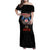 American Samoa Fautasi Family Matching Off Shoulder Maxi Dress and Hawaiian Shirt Pago Pago Aeto and Iseula o le Moana of Fagatogo Black Color - Polynesian Pride