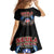 American Samoa Fautasi Family Matching Short Sleeve Bodycon Dress and Hawaiian Shirt Pago Pago Aeto and Iseula o le Moana of Fagatogo Black Color - Polynesian Pride