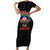 American Samoa Fautasi Family Matching Short Sleeve Bodycon Dress and Hawaiian Shirt Pago Pago Aeto and Iseula o le Moana of Fagatogo Black Color - Polynesian Pride