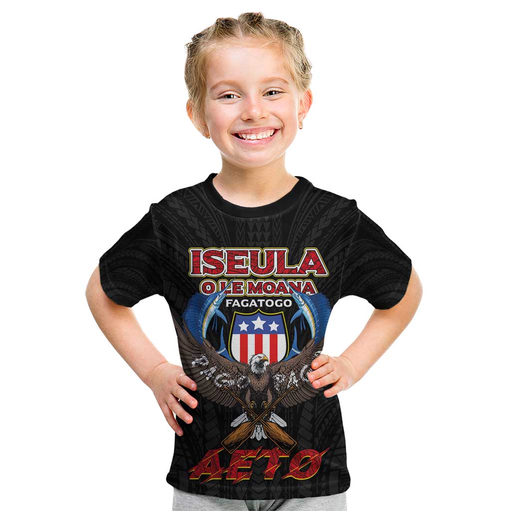 American Samoa Fautasi Kid T Shirt Pago Pago Aeto and Iseula o le Moana of Fagatogo Black Color - Polynesian Pride