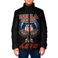 American Samoa Fautasi Padded Jacket Pago Pago Aeto and Iseula o le Moana of Fagatogo Black Color - Polynesian Pride