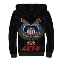 American Samoa Fautasi Sherpa Hoodie Pago Pago Aeto and Iseula o le Moana of Fagatogo Black Color - Polynesian Pride