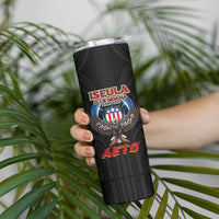 American Samoa Fautasi Skinny Tumbler Pago Pago Aeto and Iseula o le Moana of Fagatogo Black Color - Polynesian Pride