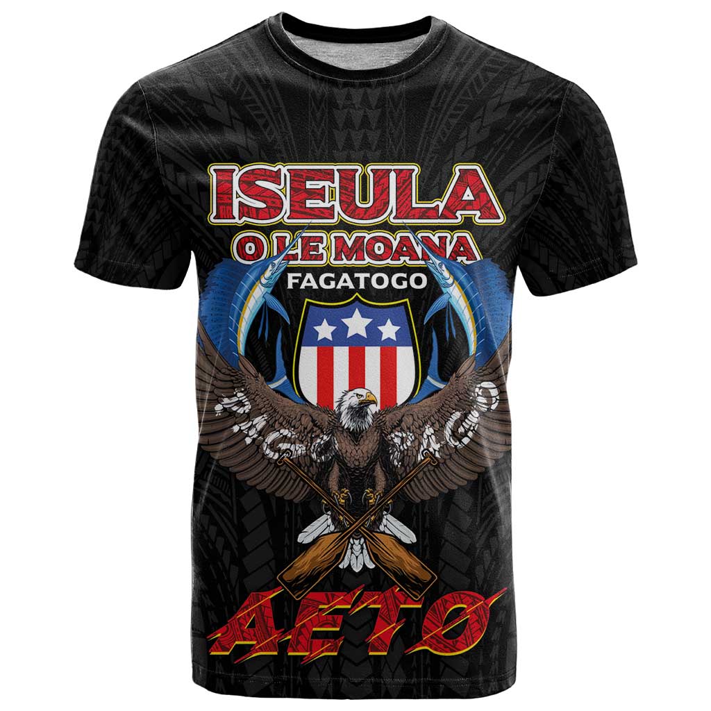 American Samoa Fautasi T Shirt Pago Pago Aeto and Iseula o le Moana of Fagatogo Black Color - Polynesian Pride