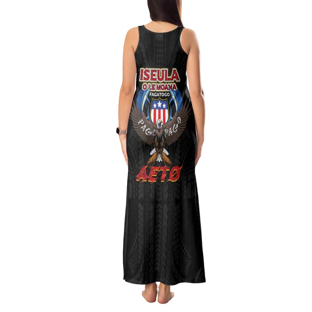 American Samoa Fautasi Tank Maxi Dress Pago Pago Aeto and Iseula o le Moana of Fagatogo Black Color - Polynesian Pride