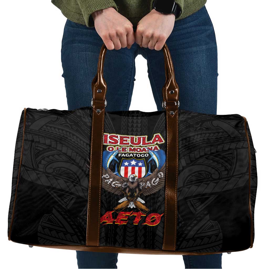 American Samoa Fautasi Travel Bag Pago Pago Aeto and Iseula o le Moana of Fagatogo Black Color LT03 Black - Polynesian Pride