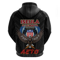 American Samoa Fautasi Zip Hoodie Pago Pago Aeto and Iseula o le Moana of Fagatogo Black Color - Polynesian Pride