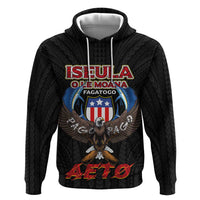 American Samoa Fautasi Zip Hoodie Pago Pago Aeto and Iseula o le Moana of Fagatogo Black Color - Polynesian Pride
