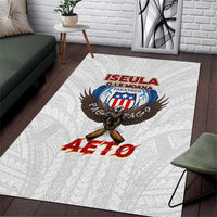 American Samoa Fautasi Area Rug Pago Pago Aeto and Iseula o le Moana of Fagatogo White Color - Polynesian Pride
