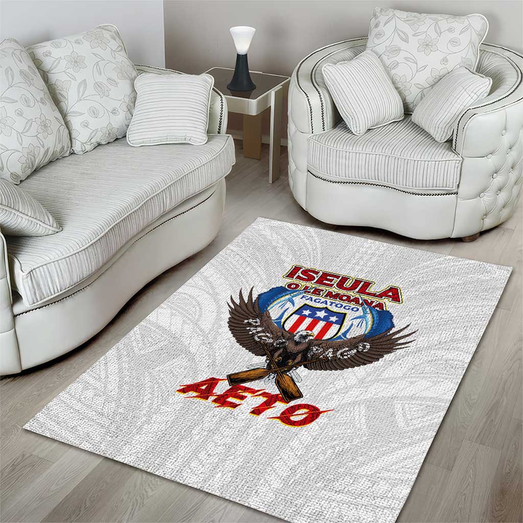 American Samoa Fautasi Area Rug Pago Pago Aeto and Iseula o le Moana of Fagatogo White Color - Polynesian Pride