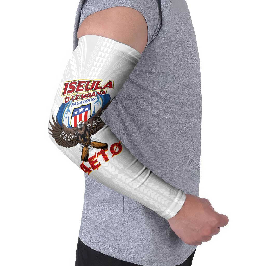 American Samoa Fautasi Arm Sleeves Pago Pago Aeto and Iseula o le Moana of Fagatogo White Color - Polynesian Pride